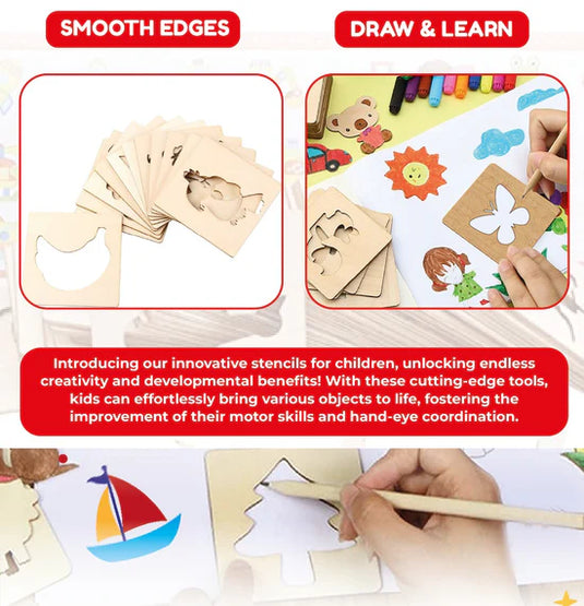Wooden Stencils Drawing Kit DIY