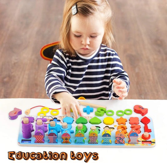 4in1 Wooden Magnetic Fish Counting Board