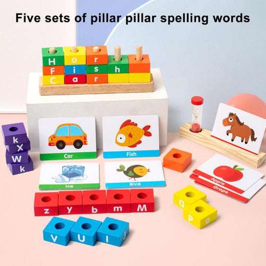 Wooden Five Pillars Spell The Word