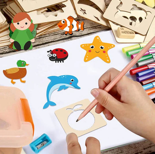 Wooden Stencils Drawing Kit DIY