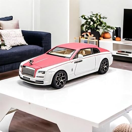 Die Cast Rolls Royce Wraith | 1:22 Scale (White & Pink)