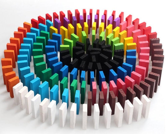 120 Pcs Colourful Wooden Dominos