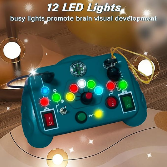 Montessori Busy Board With 12 LED Lights