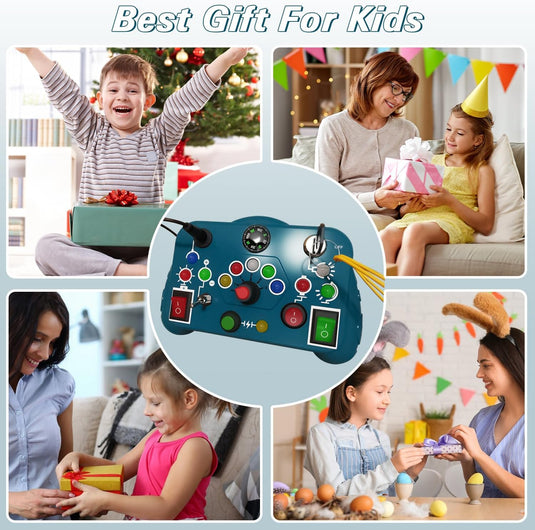 Montessori Busy Board With 12 LED Lights