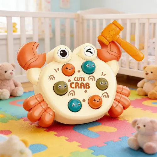 Cartoon Crab Whack-a-Mole Game with Music & Lights