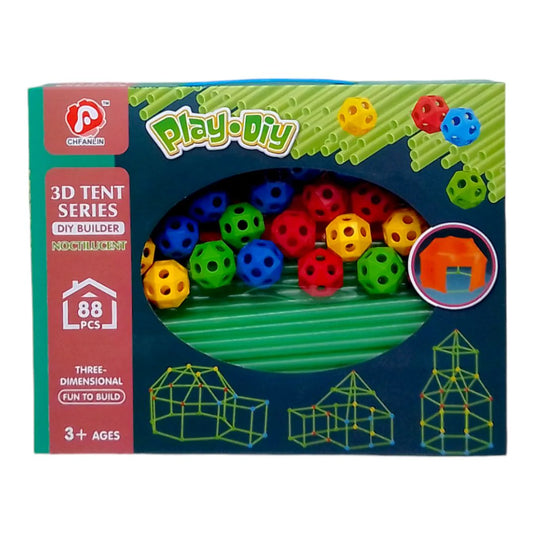 DIY Colorful 3D Pipe Connection Tent Series 88 pieces