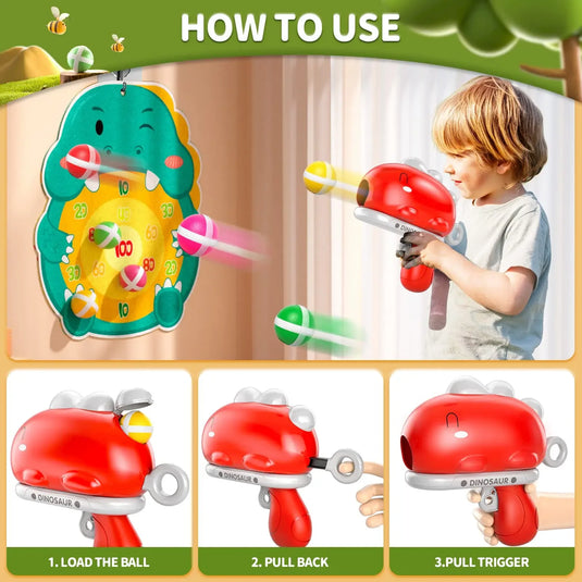 Dinosaur Sticky Ball Gun Shooting Game