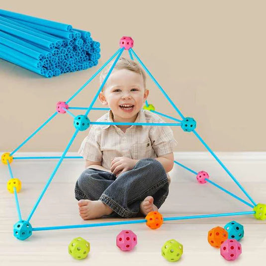 DIY Colorful 3D Pipe Connection Tent Series 88 pieces