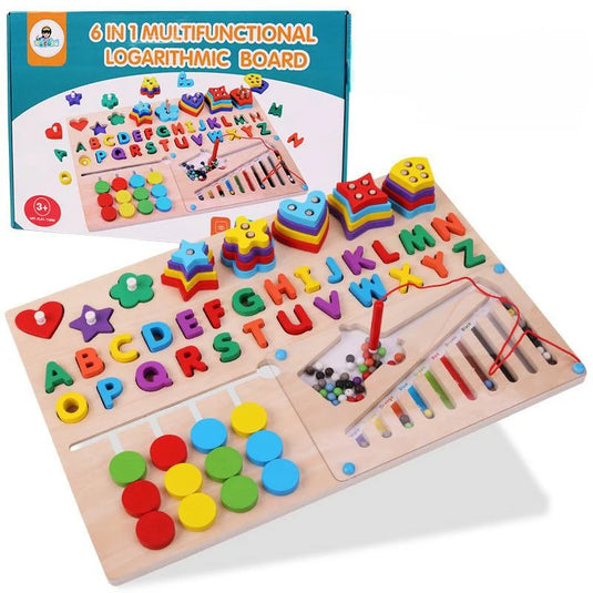 Wooden Multifunctional Sorting Logarithm Magnetic Beads Alphabet