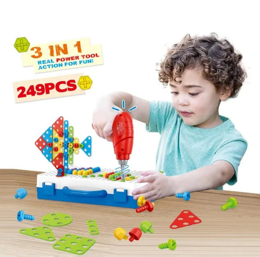 3in1 DIY Creative Magic Panel Electric Drill Tool Play Set 666
