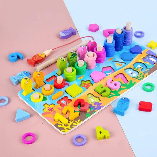 4in1 Numbers Shapes Matching Logarithmic Board
