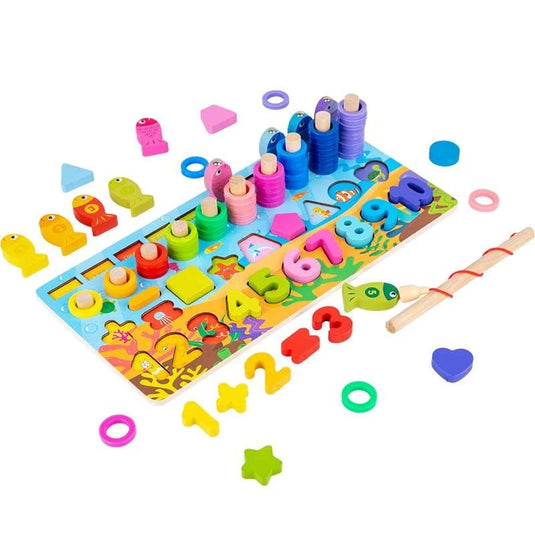4in1 Numbers Shapes Matching Logarithmic Board