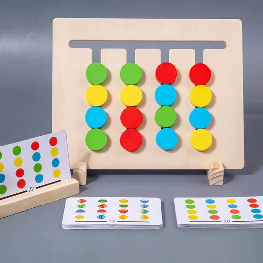 2in1 Wooden Four Color and Fish Logical Thinking Series