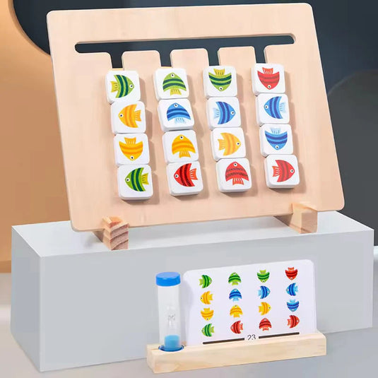 2in1 Wooden Four Color and Fish Logical Thinking Series