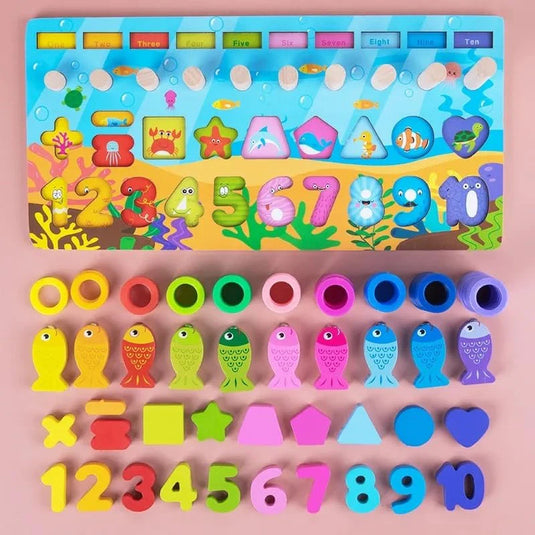 4in1 Numbers Shapes Matching Logarithmic Board