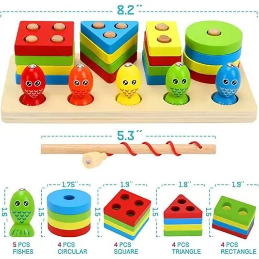 Wooden Magnetic Fishing Four Post