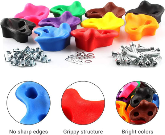 Colorful Rock Climbing Holds Plastic Material- 10 pieces