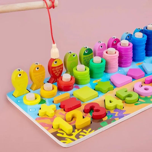 4in1 Numbers Shapes Matching Logarithmic Board