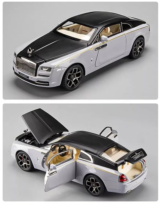 Die Cast Rolls Royce Wraith | 1:22 Scale (Silver & Black)
