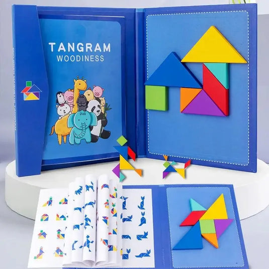 Wooden Magnetic Tangram Shapes Puzzle
