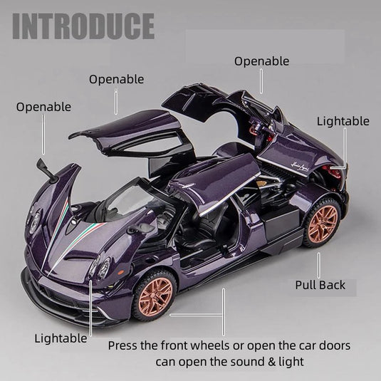 Die Cast Pagani Huayra | 1:22 Scale (Deep Purple)