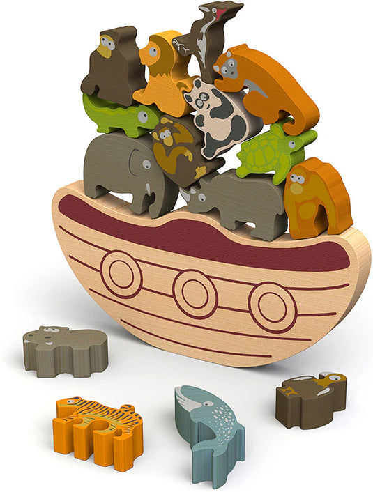 Wooden Animal Balancing Ship