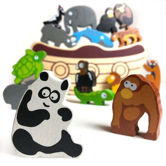 Wooden Animal Balancing Ship